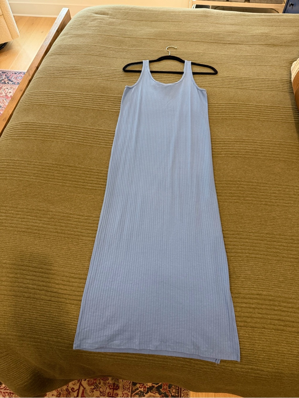 H&M Mama Maternity Light Blue Ribbed Tank Maxi Dress